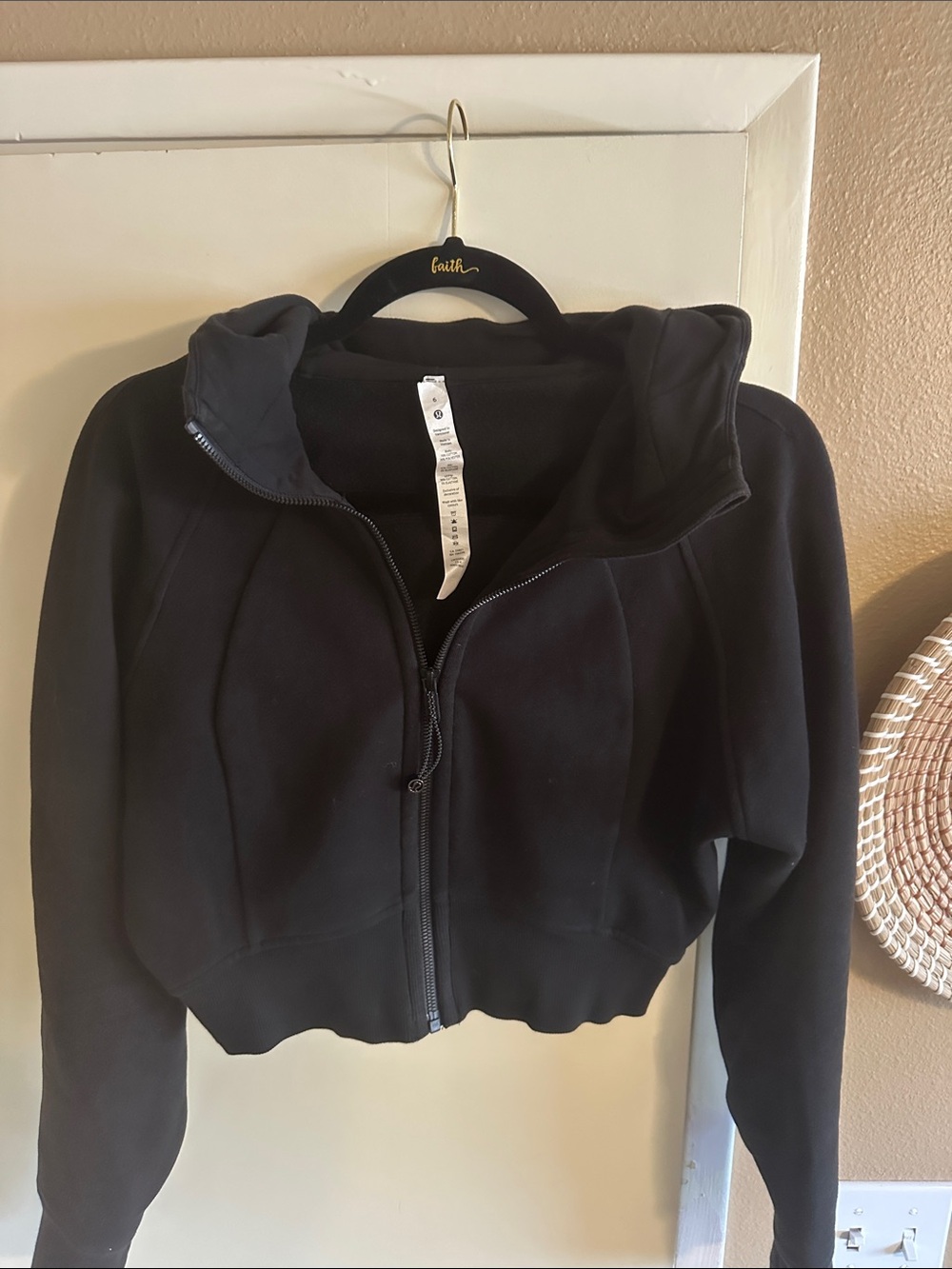 lululemon athletica Black Cropped Zip-Up Hoodie Jacket